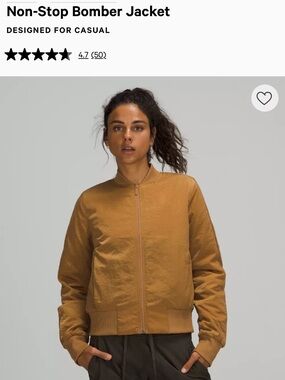 lululemon athletica Non-Stop Bomber Jacket in Tan Brown